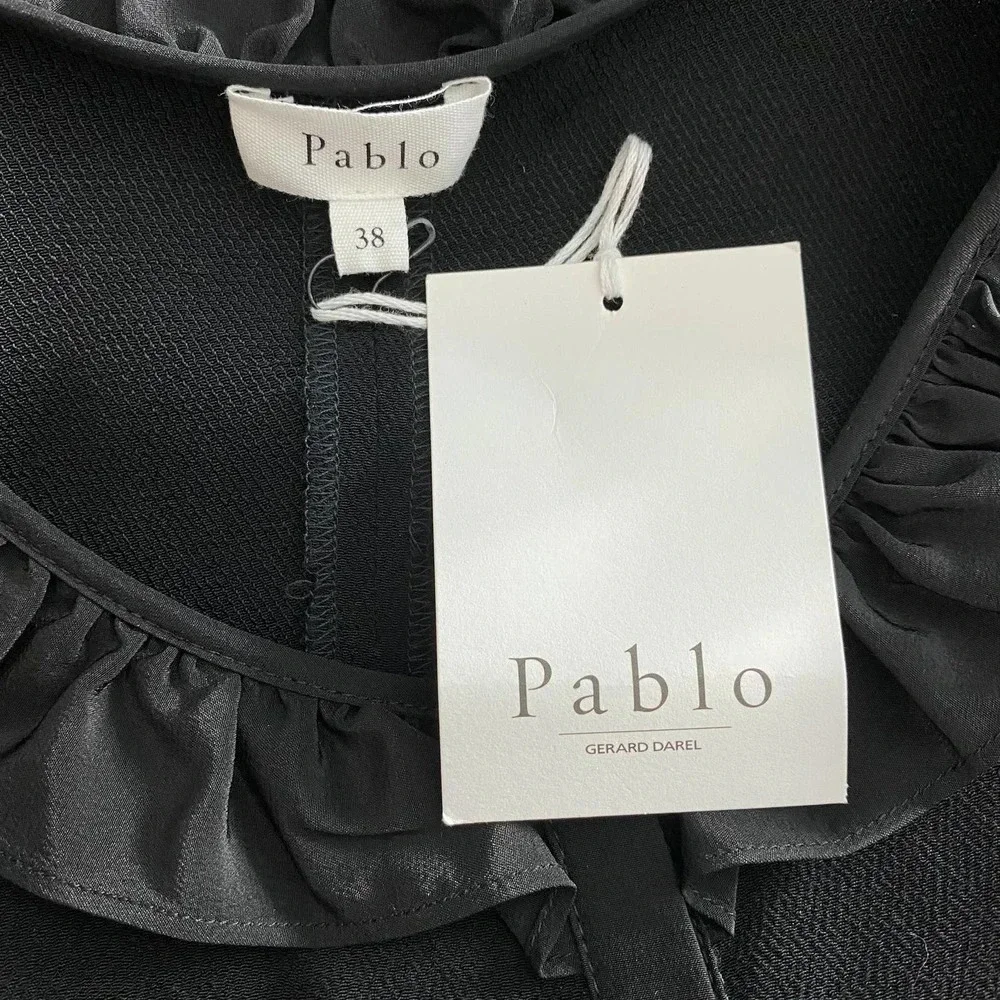Pablo Gerard Darel Black Ruffle Long Sleeve‎ Dress